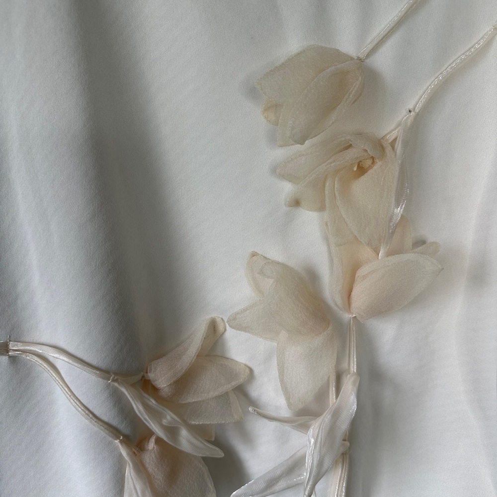 Source Unknown Cream Floral Appliqué Sweatshirt L - Picture 9 of 10